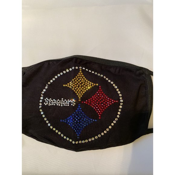 Pittsburgh Steelers Bling Rhinestone Face Mask Front Logo - Picture 3 of 10